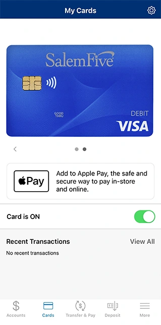 Image for Lock/Unlock your debit card